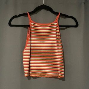orange/red/yellow/blue Forever 21 crop top